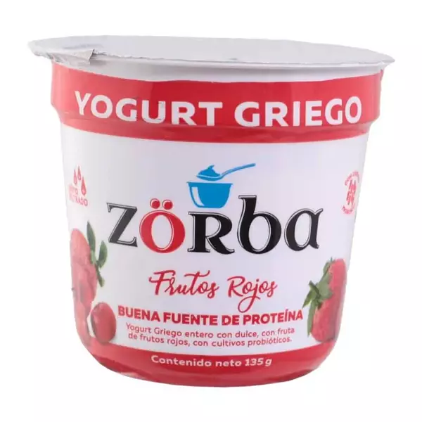 Yogurt Griego Zorba Entero Frutos Rojos 135g