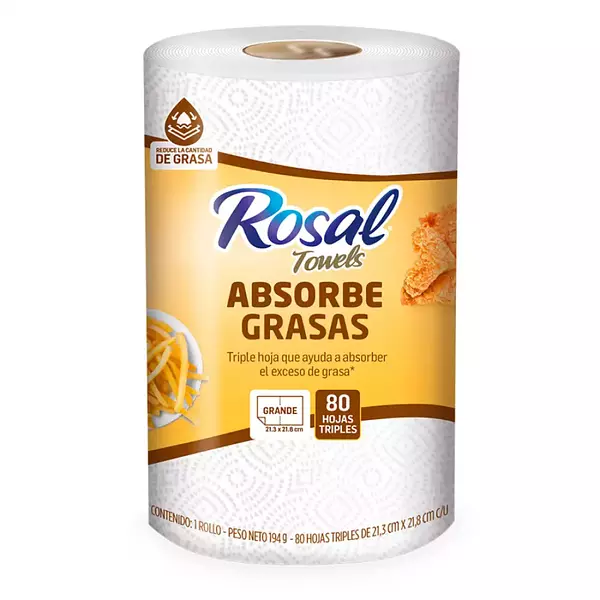 Toalla De Cocina Rosal Abs De Grasa 80 Hojas