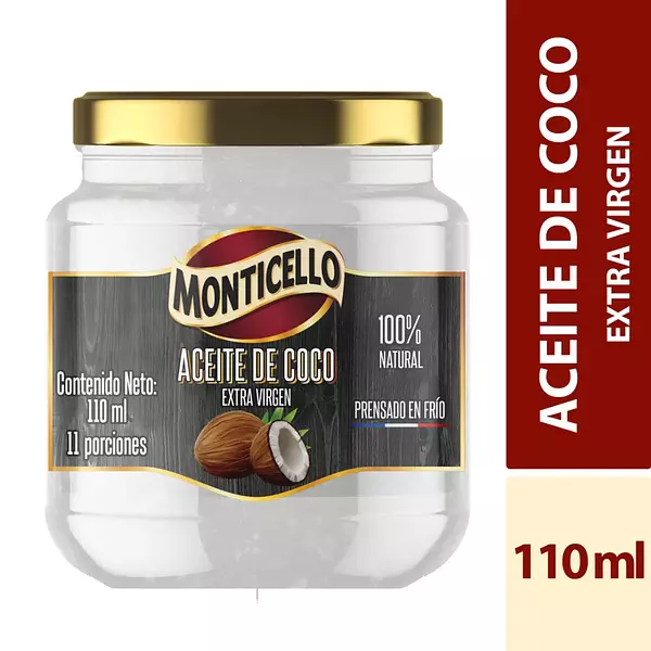 Aceite De Coco Monticello Extra Virgen 100ml