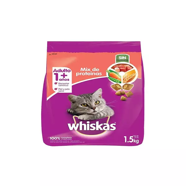 Alimento Gatos Whiskas Mix Proteinas 1.5k