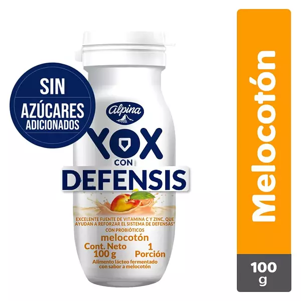 Alimento Lacteo Yox Sin Azúcar Melocotón 100g