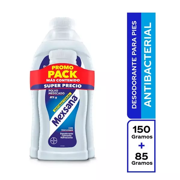 Talco Mexana Antibacterial 150g + 85g