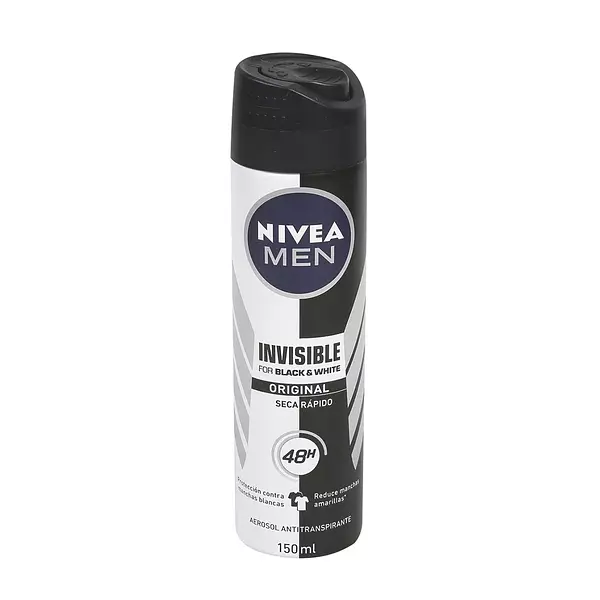 Nivea Desodorante x 150ml For Men Invisible Black & W.