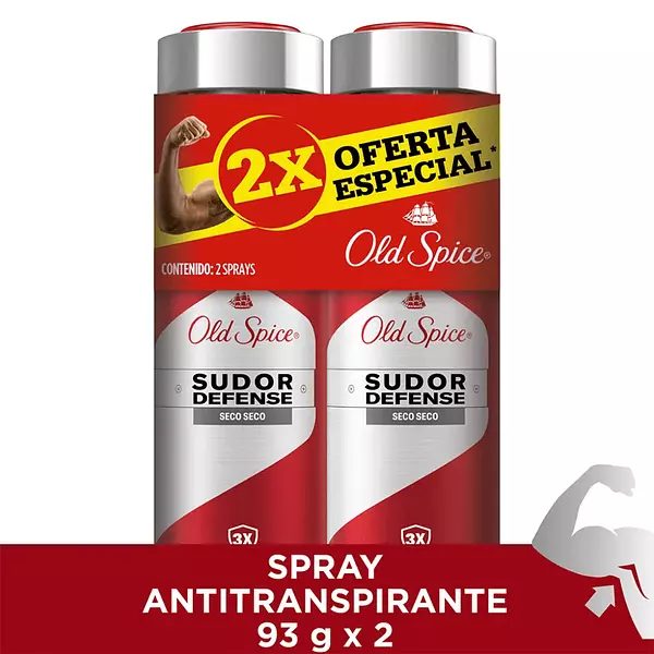 Desodorante Old Spice Spray Sudor Defense 2*93g