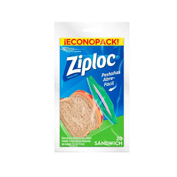 Ziploc para Sandwich x 20 Bolsas