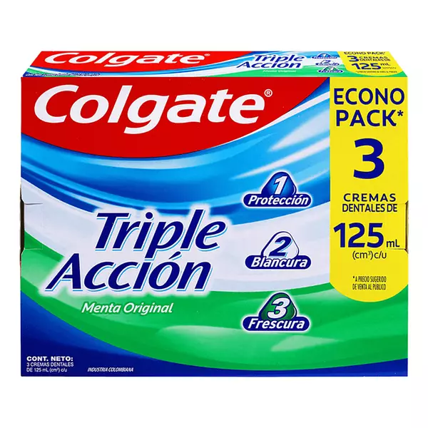 Crema Dental Colgate Triple Accion Tripack 125ml