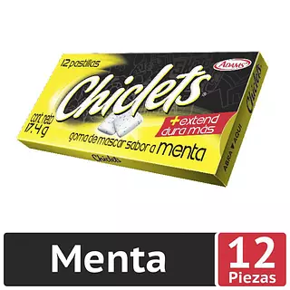 Adams Chiclets x 12 Gde Menta
