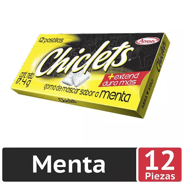 Adams Chiclets x 12 Gde Menta