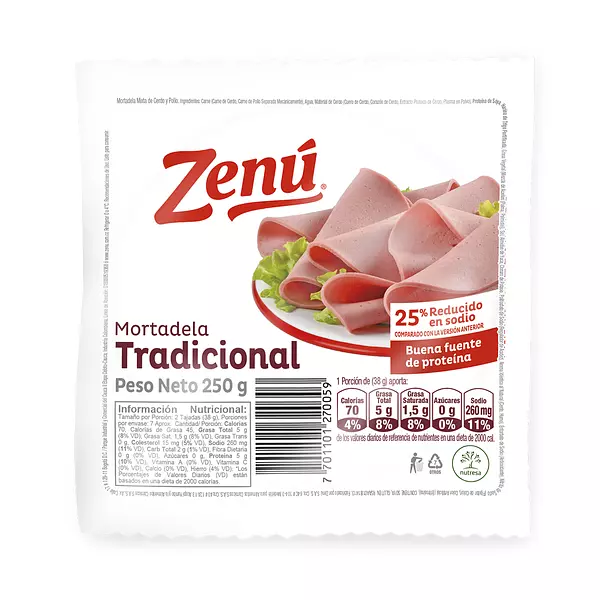 Mortadela Zenu Tradicional 250g