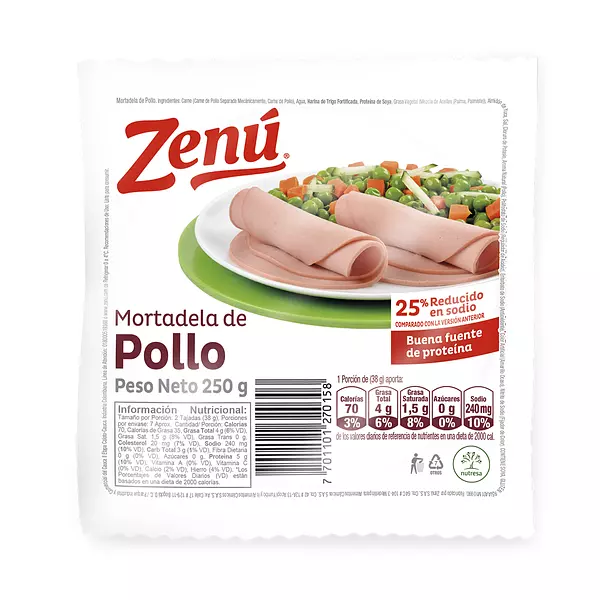 Mortadela Zenu de Pollo 250g