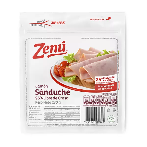 Jamon Zenu Sanduche 230g