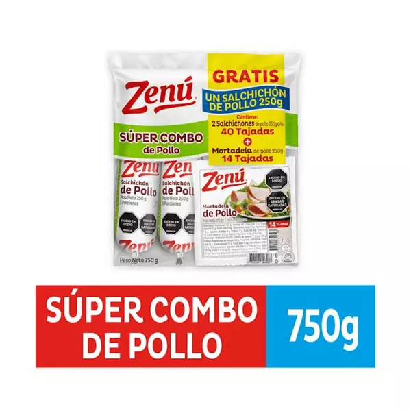 Super Combo de Pollo Zenu Mortadela + 2 Salchichines