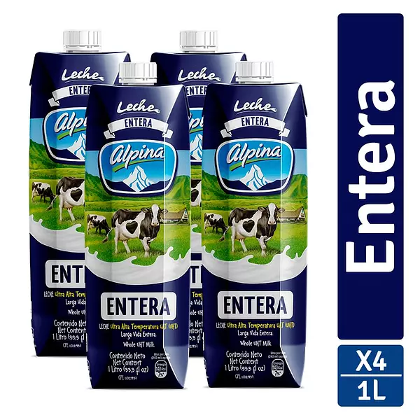 Leche Alpina Entera Fourpack 1l