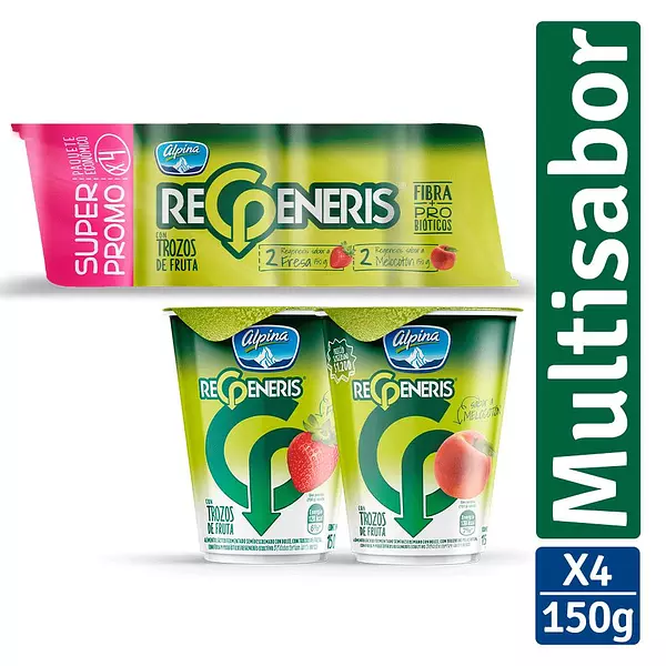 Alimento Lacteo Regeneris Multisabor Fourpack 150g