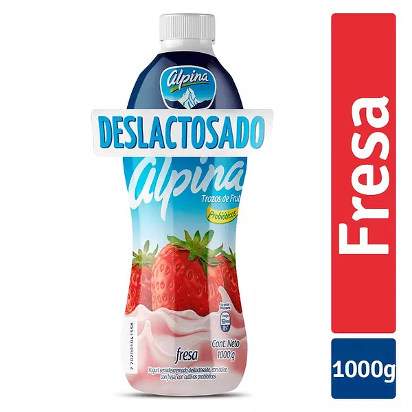 Yogurt Alpina Deslactosado de Fresa 1000g