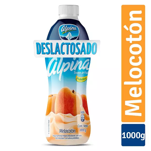 Yogurt Alpina Deslactosado de Melocotón 1000g