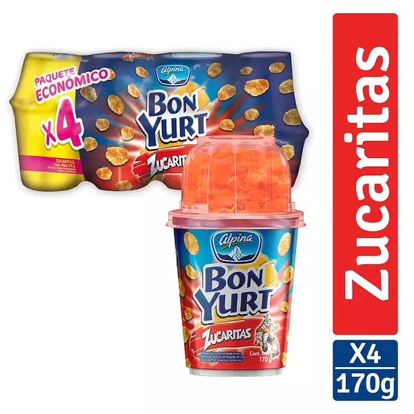 Yogurt con Cereal Bonyurt Zucaritas Fourpack 170g