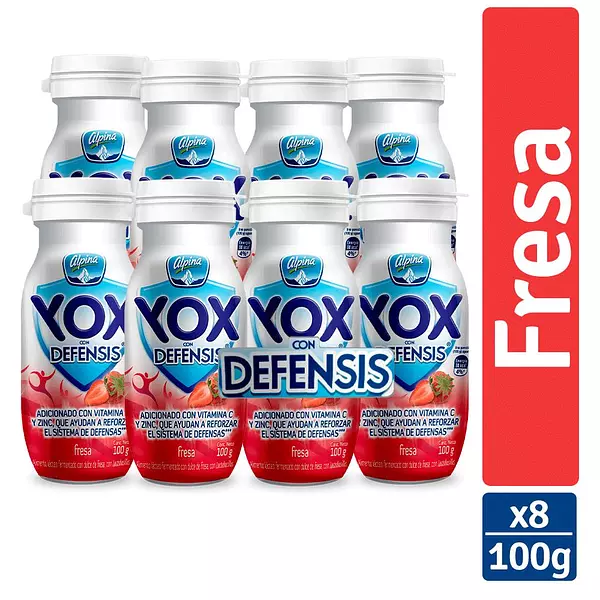 Alimento Lacteo Yox Fresa Multipack*8 100g