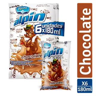 Leche Saborizada Alpin Chocolate Sixpack 180ml