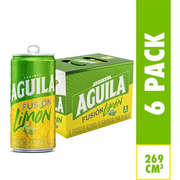 Cerveza Aguila Fusion Limon Sixpack Lata 269ml