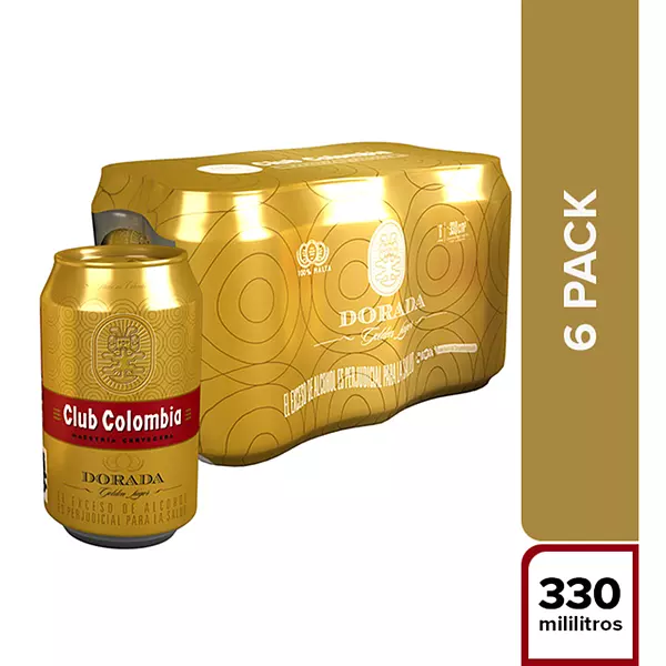 Cerveza Club Colombia Dorada Sixpack Lata 330ml