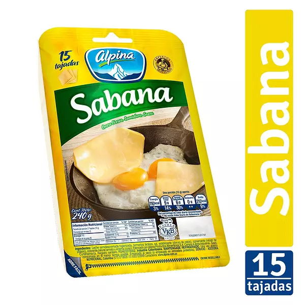 Queso Sabana Alpina 15/Tajadas 240g