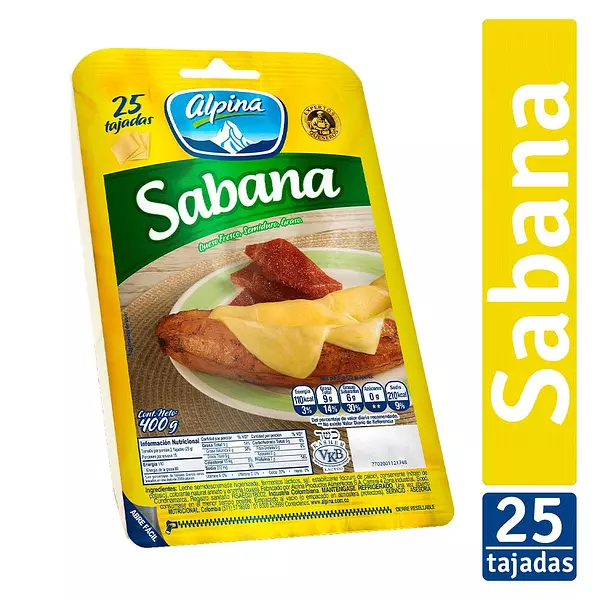 Queso Sabana Alpina 25/Tajadas 400g