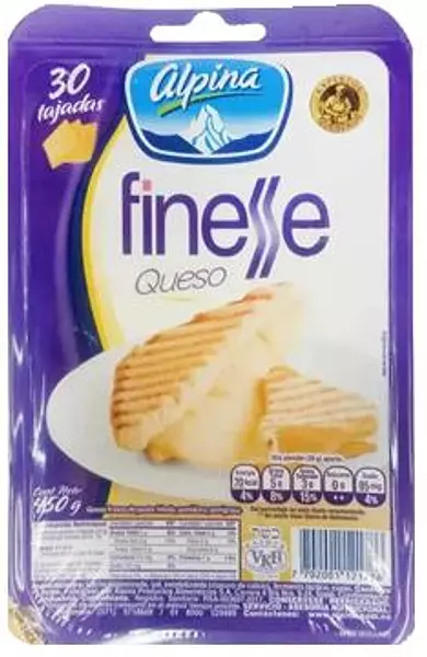 Queso Mozarella Finesse 30/Tajadas 450g