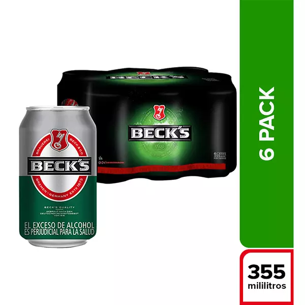 Cerveza Becks Sixpack Lata 355ml