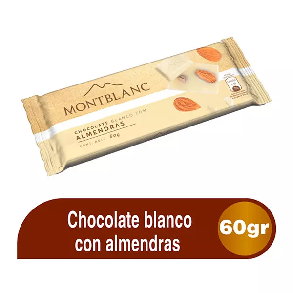 Chocolate Montblanc Blanco con Almendras 60g