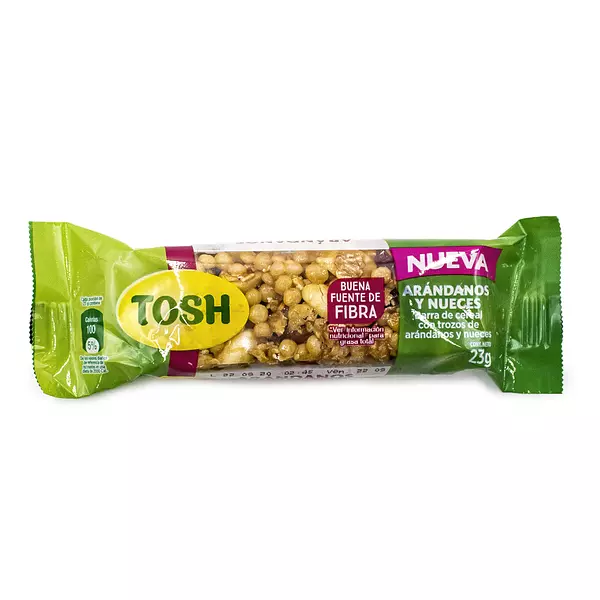 Barra de Cereal Tosh Nueces y Arandanos 23g