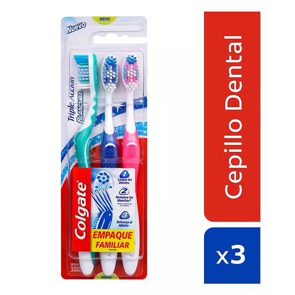 Cepillo Dental Colgate Triple Accion Blancura 3 Und