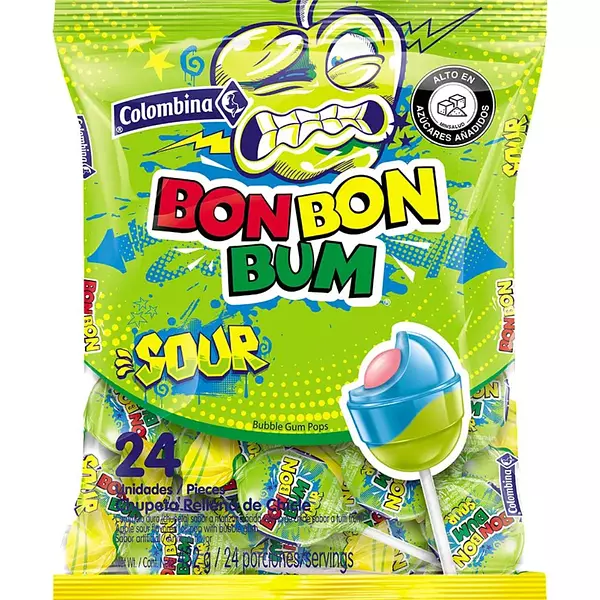 Chupeta Bonbon Bum Sour 432g