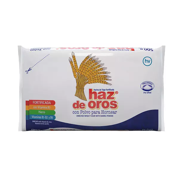 Harina de Trigo Haz de Oros 500g con Polvo de Hornear