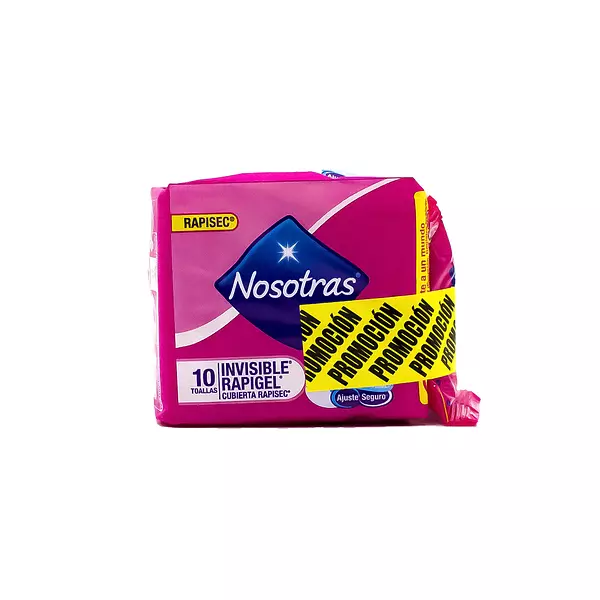 Toalla Higienica Nosotras Invisible Rapigel 10 Und+5 Prot