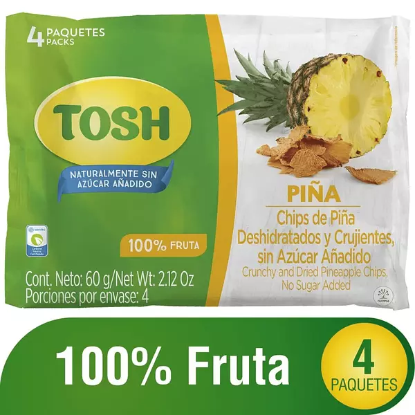 Pasabocas Tosh Chips de Frutas Piña 15g