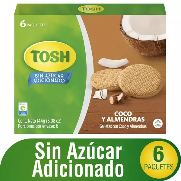 Galleta Tosh Sin Azucar Coco y Almendra 6*24g