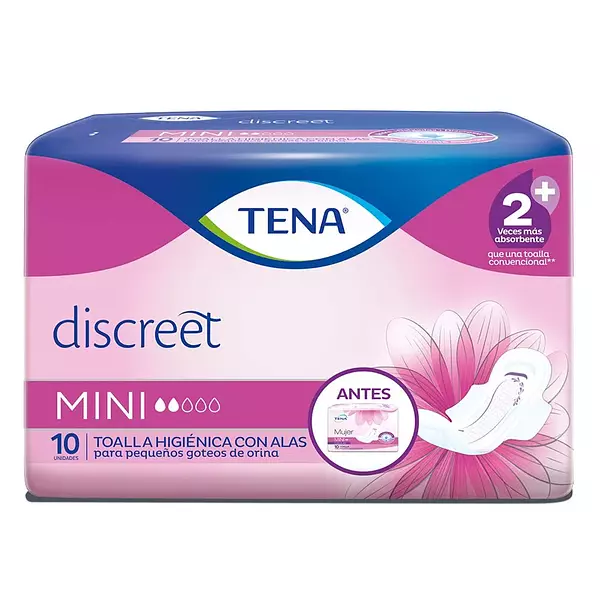 Toalla Higienica Tena Discreet Mujer Mini 10 Und