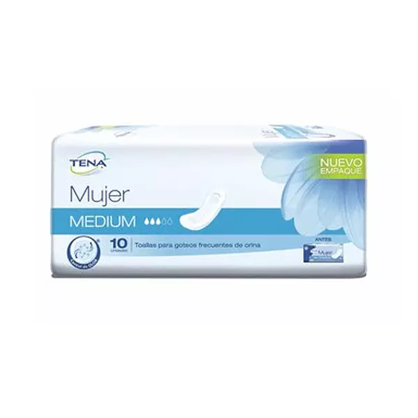 Toalla Tena Mujer Medium 10 Und