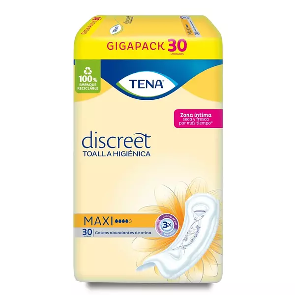 Toalla Higienica Tena Discreet Maxi 30 Und