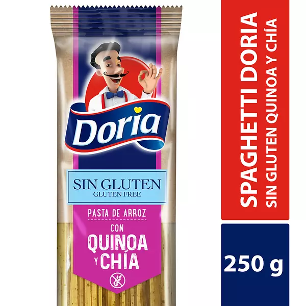 Pasta Doria x 250gr Spaghetti Sin Gluten Quinua y Chia