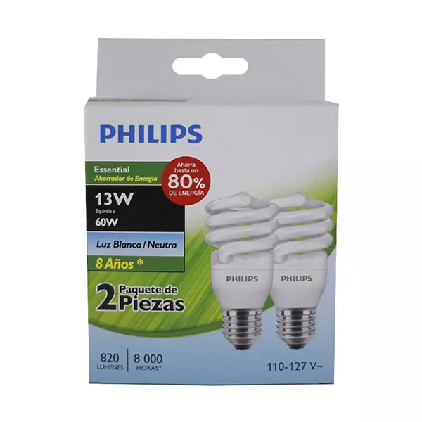 Bombillo Philips Twister x 13w x 2 P.E.