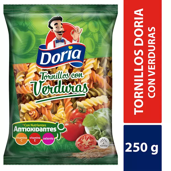 Pasta Doria x 250gr Tornillos Verduras