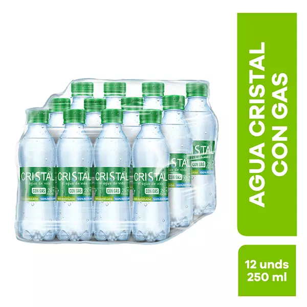 Agua Cristal con Gas Pet 12*250ml