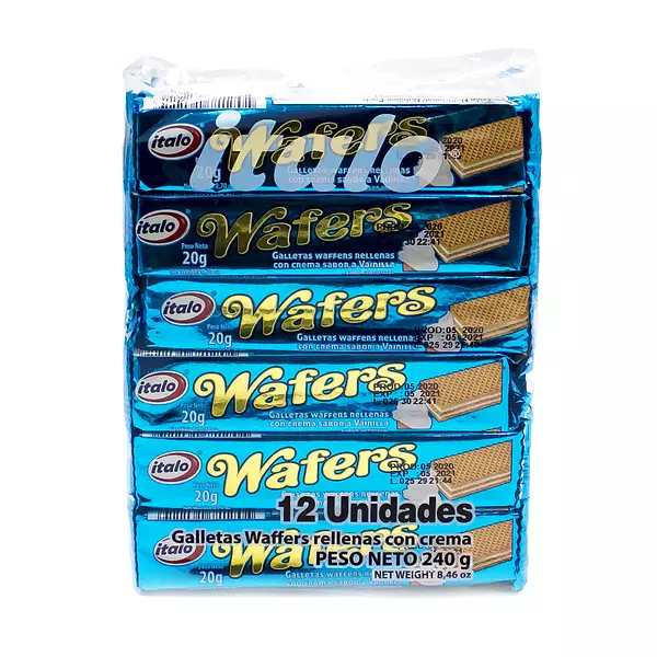 Galleta Italo Wafers Lonchera Vainilla 240g