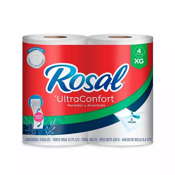 Papel Higienico Rosal T.H. Ultra Confort Xg 4*25 M