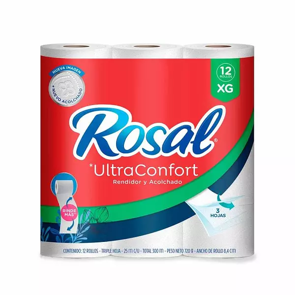 Papel Higienico Rosal T.H. Ultra Confort Xg 12x25m