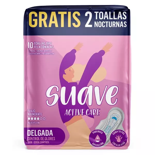 Toalla Higienica Suave Active Care Delgada 10 + 2 Und