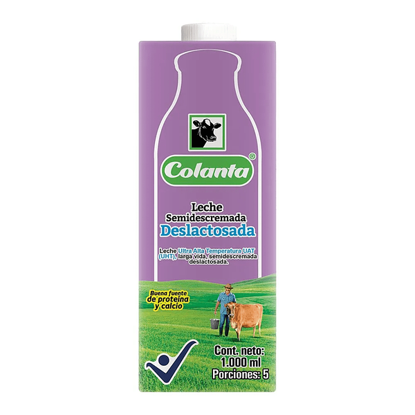 Colanta Lechetetrapack 1000ml Semid Deslactosada