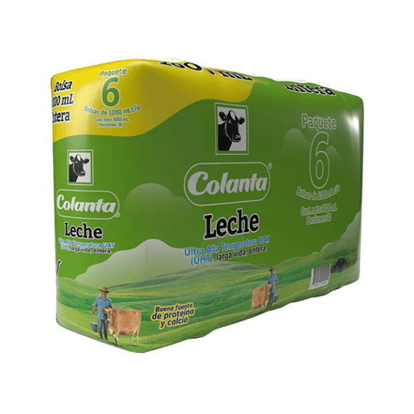 Leche Colanta Entera Sixpack X 1.000ml